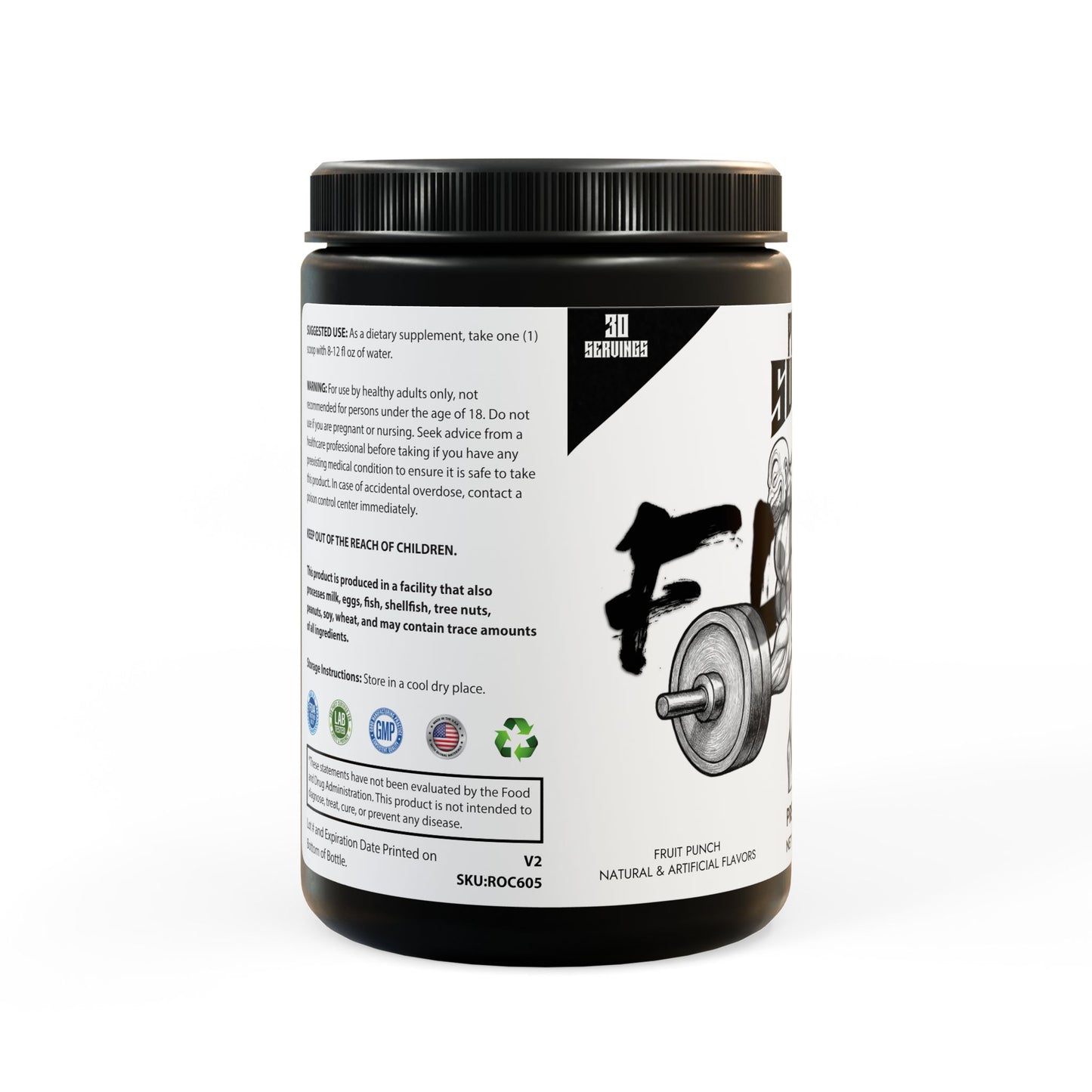 High-Performance Pre-Workout Supplement, Left Side