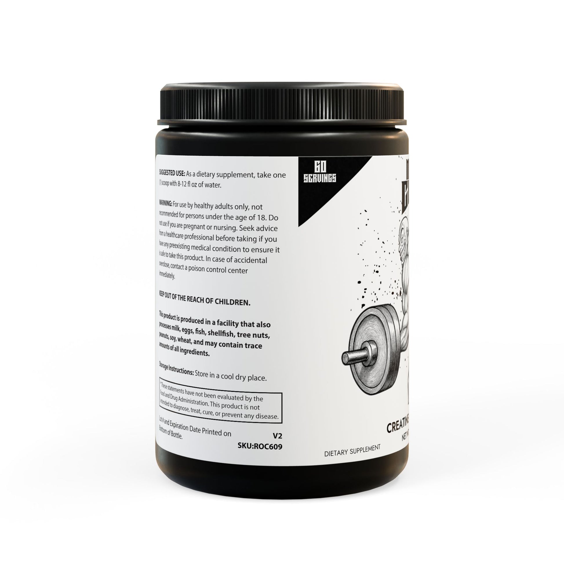 Creatine Monohydrate Supplement, Left Side