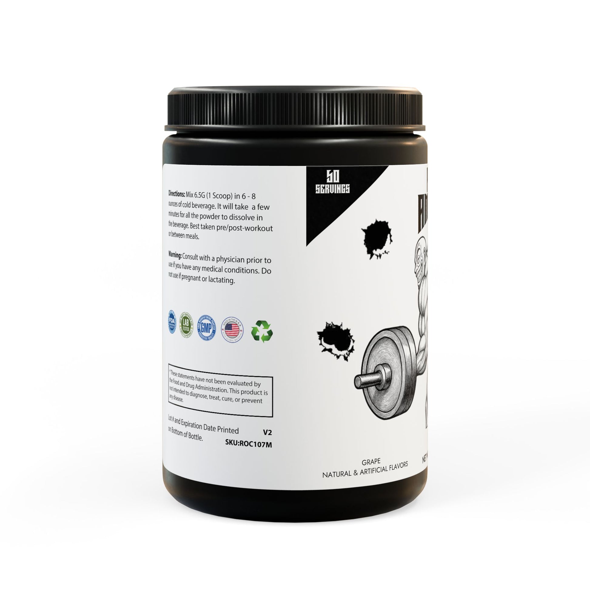 Pure Aminos BCAA Supplement, Left Side